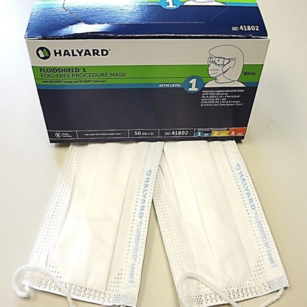 Halyard Surgical Mask Anti-fog Foam White ASTM Level 1 Adult