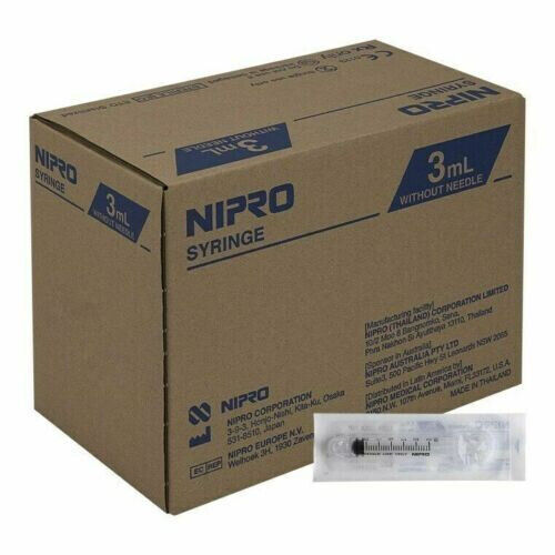 Nipro 3mL 3cc Luer Lock Syringe only