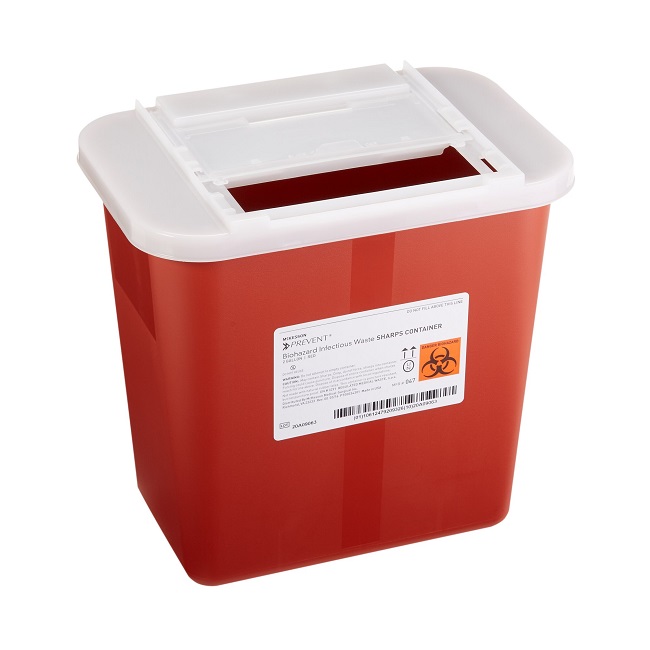 Sharps Container Prevent Red Base Horizontal Entry 2 Gallon